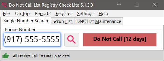 Do Not Call List Registry Check 2018 Full Setup Free Download For 